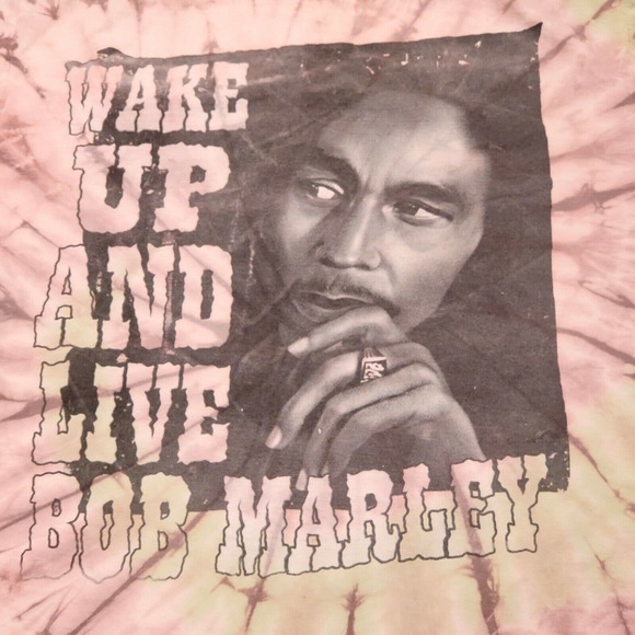 Wake Up And Live Bob Marley Tie Dye All Over Print AOP Double Sided T Shirt - Picture 7 of 7